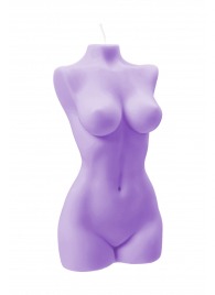 Фиолетовая интерьерная свеча в форме женского торса - 850 гр. - Pecado - купить с доставкой в Грозном