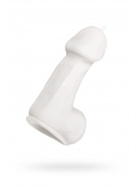 Белая свеча в форме пениса - 47 гр. - Pecado - купить с доставкой в Грозном