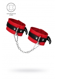 Красно-черные мягкие оковы с одним ремешком и люверсами - Pecado - купить с доставкой в Грозном