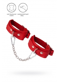 Красные кожаные узкие оковы со скруглёнными углами - Pecado - купить с доставкой в Грозном