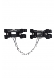 Черные кожаные оковы из двух ремешков - Pecado - купить с доставкой в Грозном