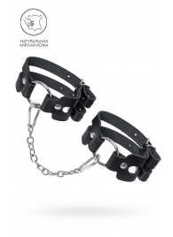 Черные кожаные оковы из двух ремешков - Pecado - купить с доставкой в Грозном