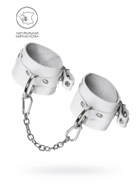 Белые мягкие кожаные оковы с люверсами - Pecado - купить с доставкой в Грозном