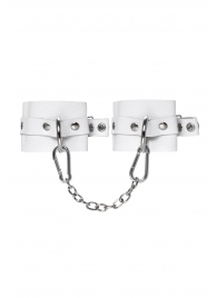 Белые мягкие кожаные наручники с люверсами - Pecado - купить с доставкой в Грозном