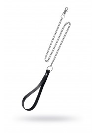 Поводок с ручкой из черной натуральной кожи и карабином для ошейника - Pecado - купить с доставкой в Грозном