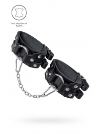Черные кожаные оковы с двумя ремешками - Pecado - купить с доставкой в Грозном