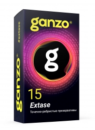 Презервативы анатомической формы с точечной и ребристой структурой Ganzo Extase - 15 шт. - Ganzo - купить с доставкой в Грозном