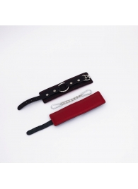 Черно-красные кожаные наручники - Crazy Handmade - купить с доставкой в Грозном