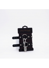 Черно-красные кожаные оковы - Crazy Handmade - купить с доставкой в Грозном