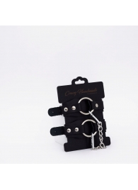 Черные кожаные оковы с кольцом - Crazy Handmade - купить с доставкой в Грозном