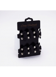 Черные кожаные оковы из звеньев - Crazy Handmade - купить с доставкой в Грозном