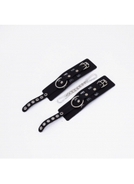 Черные кожаные наручники Sex - Crazy Handmade - купить с доставкой в Грозном