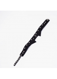 Черный однослойный кожаный ошейник с имитацией воротничка - Crazy Handmade - купить с доставкой в Грозном