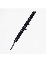 Черный однослойный кожаный ошейник с имитацией фигурного воротничка - Crazy Handmade - купить с доставкой в Грозном