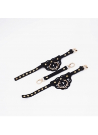 Черные оковы с золотистой фурнитурой - Crazy Handmade - купить с доставкой в Грозном