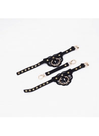 Черные оковы с золотистой фурнитурой - Crazy Handmade - купить с доставкой в Грозном