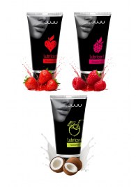 Набор из 3 съедобных лубрикантов JUJU (клубника, малина, кокос) - JuJu - купить с доставкой в Грозном