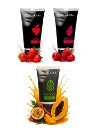 Набор из 3 съедобных лубрикантов JUJU (клубника, малина, тропические фрукты) - JuJu - купить с доставкой в Грозном