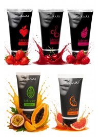 Набор из 5 съедобных лубрикантов JUJU (клубника, малина, тропические фрукты, вишня, грейпфрут) - JuJu - купить с доставкой в Грозном