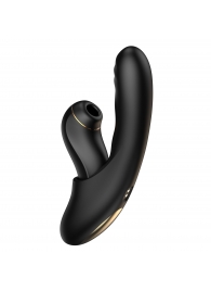 Черный вибратор с возвратно-поступательными движениями и вакуумом Fatima - 19,2 см. - BeYourLover