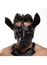 Черная кожаная маска «Собака» - Crazy Handmade - купить с доставкой в Грозном
