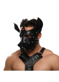 Черная кожаная маска «Собака» - Crazy Handmade - купить с доставкой в Грозном