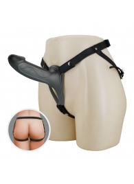 Черный полый мужской страпон London - 16,8 см. - Baile - купить с доставкой в Грозном