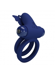 Синее эрекционное кольцо с вибростимуляцией клитора - Baile - в Грозном купить с доставкой