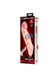 Телесная удлиняющая насадка с рельефом и вибрацией Brad - 21,3 см. - Baile - в Грозном купить с доставкой