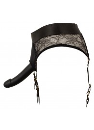 Черный женский страпон Strap-on Set: трусики и насадка - Orion - купить с доставкой в Грозном