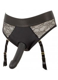 Черный женский страпон Strap-on Set: трусики и насадка - Orion - купить с доставкой в Грозном