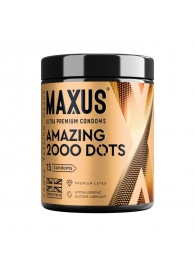 Точечные презервативы MAXUS 2000 Amazing Dots с железным кейсом - 15 шт. - Maxus - купить с доставкой в Грозном