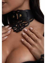 Фигурный чокер с узорами и золотистой фурнитурой - Crazy Handmade - купить с доставкой в Грозном