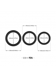 Набор из 3 черных эрекционных колец Stay Hard - Boys of Toys - в Грозном купить с доставкой