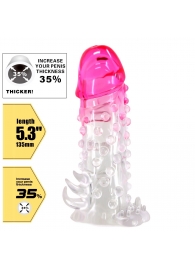 Прозрачно-розовая насадка на пенис Wilford - 13,5 см. - Baile - в Грозном купить с доставкой
