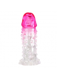 Прозрачно-розовая насадка на пенис Wilford - 13,5 см. - Baile - в Грозном купить с доставкой