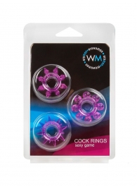 Набор из 3 лиловых эрекционных колец различной формы - Erowoman-Eroman - в Грозном купить с доставкой