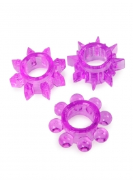 Набор из 3 лиловых эрекционных колец различной формы - Erowoman-Eroman - в Грозном купить с доставкой
