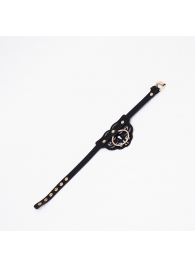 Черный чокер с клепками и золотистой фурнитурой - Crazy Handmade - купить с доставкой в Грозном