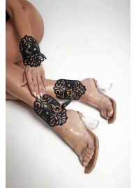 Черный фигурные оковы с золотистой фурнитурой - Crazy Handmade - купить с доставкой в Грозном