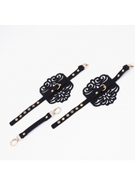 Черный фигурные оковы с золотистой фурнитурой - Crazy Handmade - купить с доставкой в Грозном