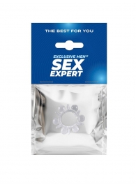 Прозрачное эрекционное кольцо с шариками и шипами - Sex Expert - в Грозном купить с доставкой