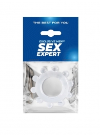 Прозрачное эрекционное кольцо со стимулирующими шариками - Sex Expert - в Грозном купить с доставкой