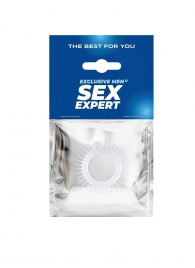 Эластичное эрекционное кольцо с шипиками и шариком - Sex Expert - в Грозном купить с доставкой