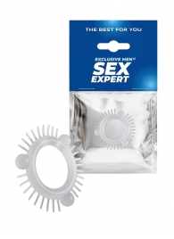 Эластичное эрекционное кольцо с 3 шариками и шипами - Sex Expert - в Грозном купить с доставкой
