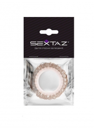 Эрекционное кольцо с бежевыми «ресничками» - Sextaz - в Грозном купить с доставкой