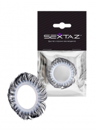 Эластичное эрекционное колечко с черными «ресничками» - Sextaz - в Грозном купить с доставкой