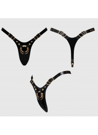 Черный пояс для фиксации насадок Strap-On-Me Leatherette Harness Fabulous - Strap-on-me - купить с доставкой в Грозном