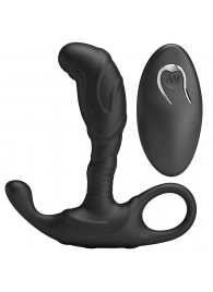 Черный изогнутый массажёр простаты с вибрацией и пультом ДУ - Baile - в Грозном купить с доставкой