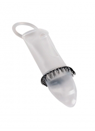 Закрытая насадка на пенис с подхватом мошонки и стимулирующими «ресничками» - Sextaz - в Грозном купить с доставкой